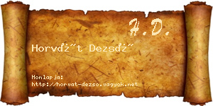 Horvát Dezső névjegykártya