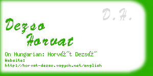 dezso horvat business card